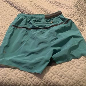Small lululemon surge shorts jade green with liner